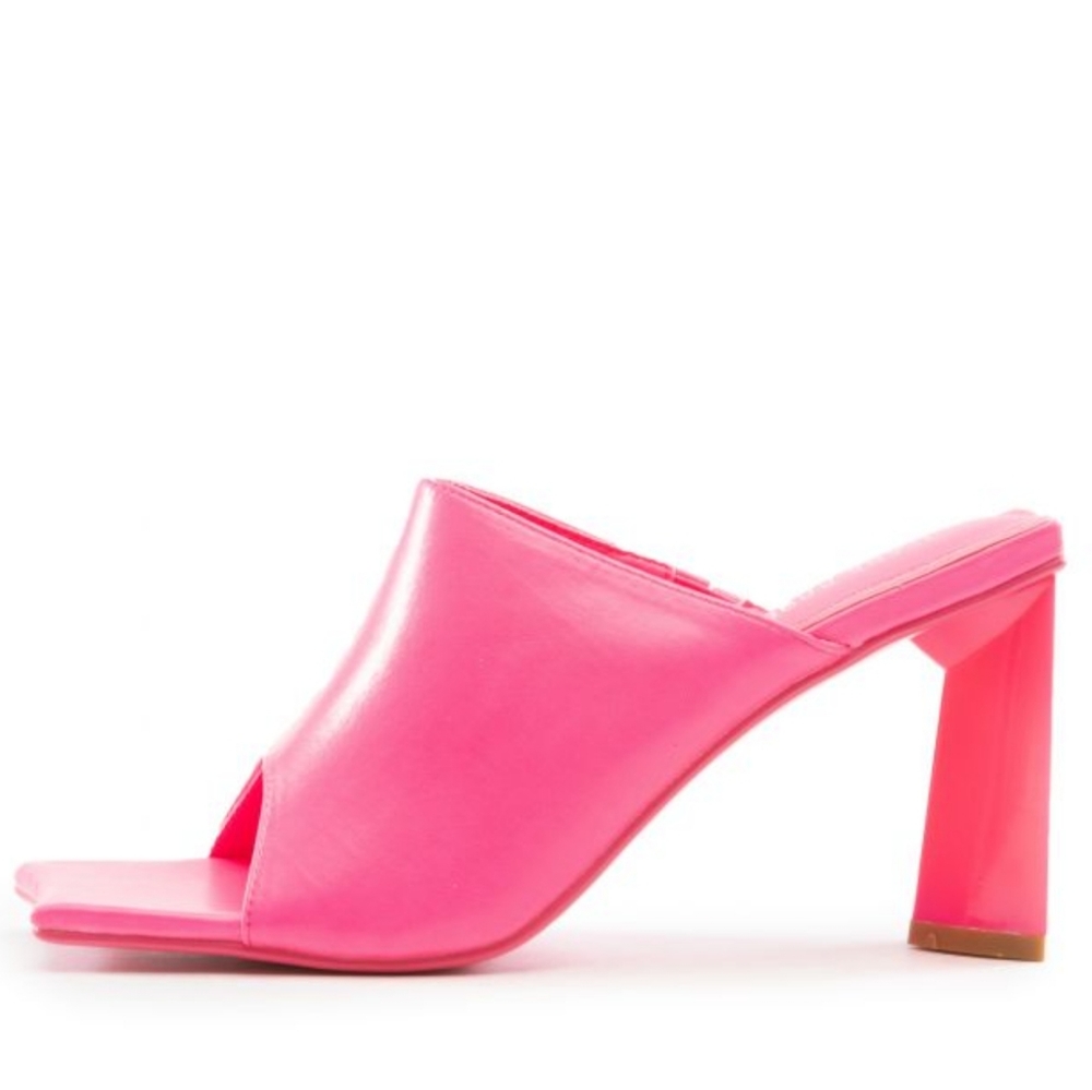 CAPE ROBBIN PINK BY YOU SLIP-ON CHUNKY HEEL SANDALS